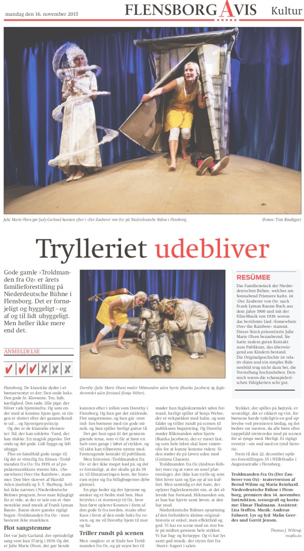 Der Zauberer von Oz - Kritik Flensborg Avis