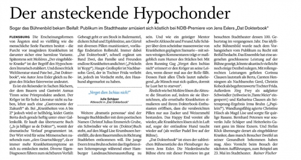 Kritik im Flensburger Tageblatt vom 18.05.2015