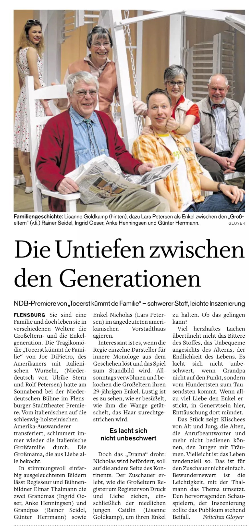 Toeerst kümmt de Familie - Kritik Tageblatt