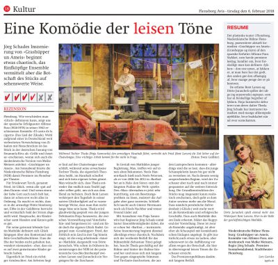 Grashüpper un Ameis Bericht im Flensborg Avis