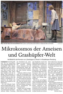 Grashüpper un Ameis Bericht im Flensburger Tageblatt