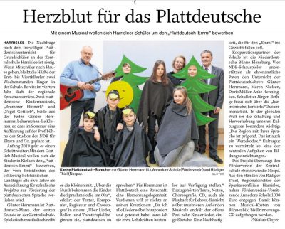 Bericht im Flensburger Tageblatt über Kooperation mit Zentralschule Harrislee.