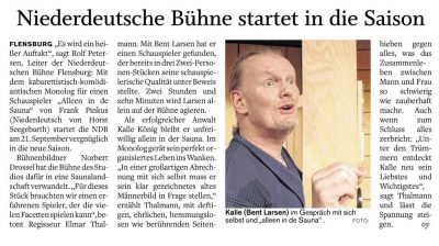 Alleen in-de Sauna - Bericht im Flensburger Tageblatt